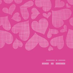 Pink lace hearts textile texture horizontal frame seamless pattern background