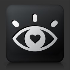 Black Square Button with Love at First Sight N2
