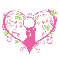 Wedding Silhouette Decorative Template