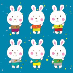 Funny bunnies on a white background Vector characters N2