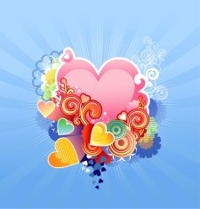 Love heart valentine's or wedding vector