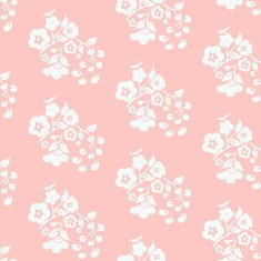 peach with white seamless pattern of flowers