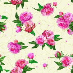 Seamless pattern with peonies Peony