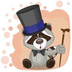 Raccoon in hat N2