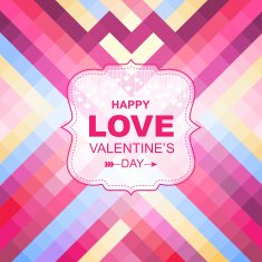 Valentine's day cards with ornaments Vector design and Abstract N2