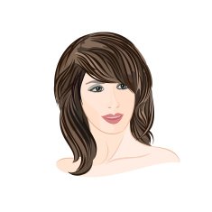 Girl with long black hair vector N2