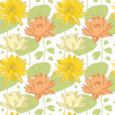 Lotus flowers in seamless pattern