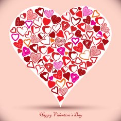 Big heart made with lots of different small hearts N2