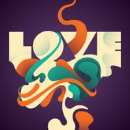 Illustrated love background with abstraction