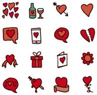 Valentines and love doodle icons N2