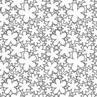 White and black floral seamless pattern