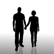 Vector silhouette of couple N150