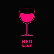 Pink wine glass Black background