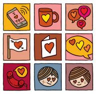 Valentines block icons