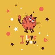 Greeting card with giraffe cat N2