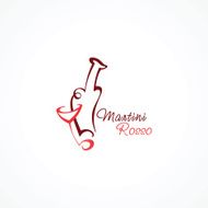 stylized icon martini rosso
