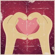 Grunge Love Symbol With Hands