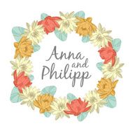 Wedding invitation cards with floral elements N4