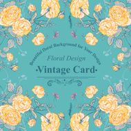 Vector floral greeting card with blossom roses N10