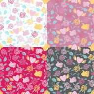 One seamless pattern on four various backgrounds