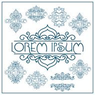 Luxury calligraphic vintage frame with beautiful pattern Elegant logo design N14