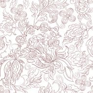 folkloric flowers seamless pattern ethnic floral vector ornament N6