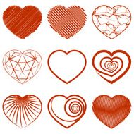 Set of heart shapes icons Vector N2