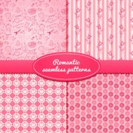 Set romantic seamless patterns vector illustrations N2