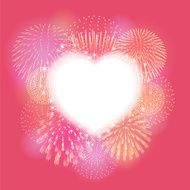 Valentine&#039;s Day background Heart and Fireworks N2