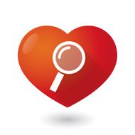 Heart icon with a magnifier