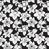 vector seamless floral pattern with narcissuses N3