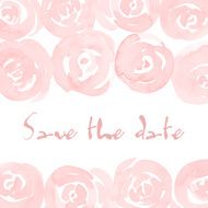 Save The Date invitation with watercolor roses N3