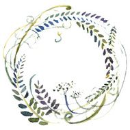 Watercolor flowers wreath N7