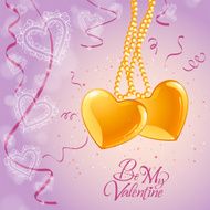 Golden Heart Jewellery in Be My Valentine Background