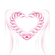 Background with heart of pink lines Vector illustration