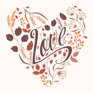 Autumn floral card Fall autumn leaves in the shape of N2
