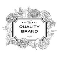 Vintage vector card with engraving flowers