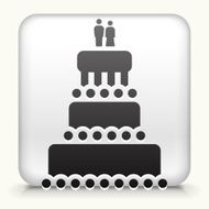 Square Button with Marriage Cake