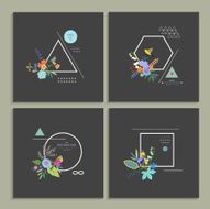 Collection of trendy creative cards N4