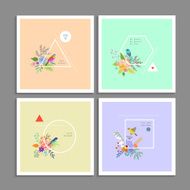 Collection of trendy creative cards N5