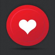 Heart button vector