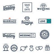 Wedding set icons and logos N3