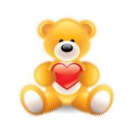 Teddy bear with heart vector illustration