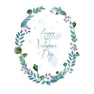 Round frame of flowers and some floral elements N3