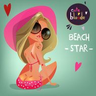 cute cartoon blonde girl N2