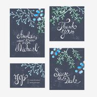 Invitation card with watercolor flowers for your wedding day N31