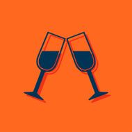 Two glasses of wine or champagne icon N16