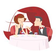 Romantic Couple At The Restaurant