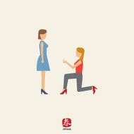 Woman making proposal