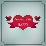 Greeting card Happy Valentine&#039;s Day in the old style frame